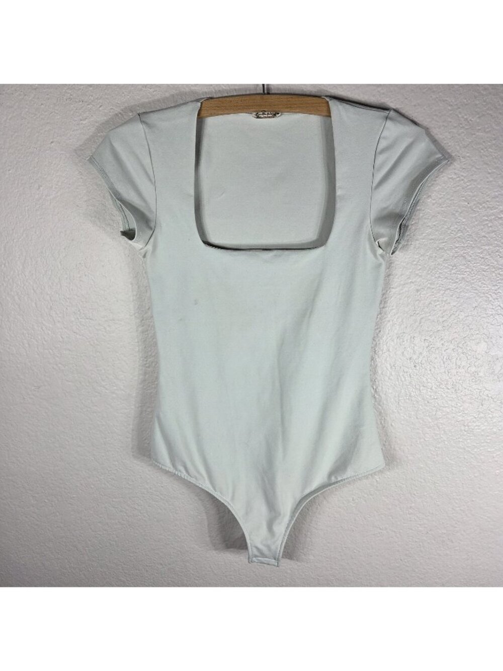 Free People Intimately Square Eyes Bodysuit Stretch XS Mint Light Cap Sleeve